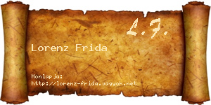 Lorenz Frida névjegykártya